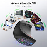 TECKNET Jiggler Ratón ergonómico, mouse vertical inalámbrico Blueto...