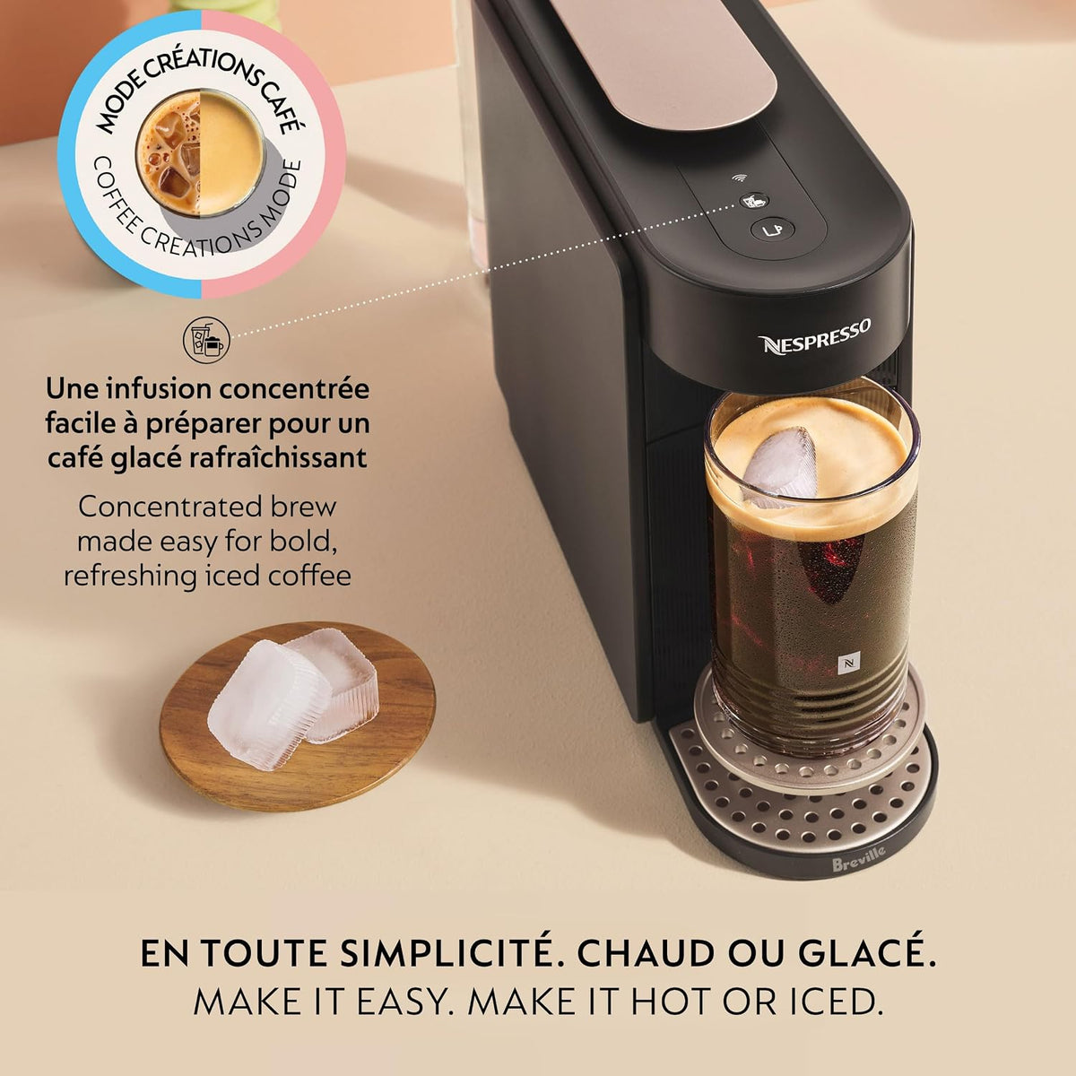 Nespresso Vertuo Up - Máquina de café con espumador de leche, tinta negra