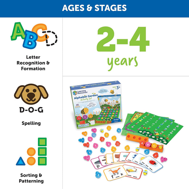Learning Resources Juego de actividades de jardín del alfabeto, 45...