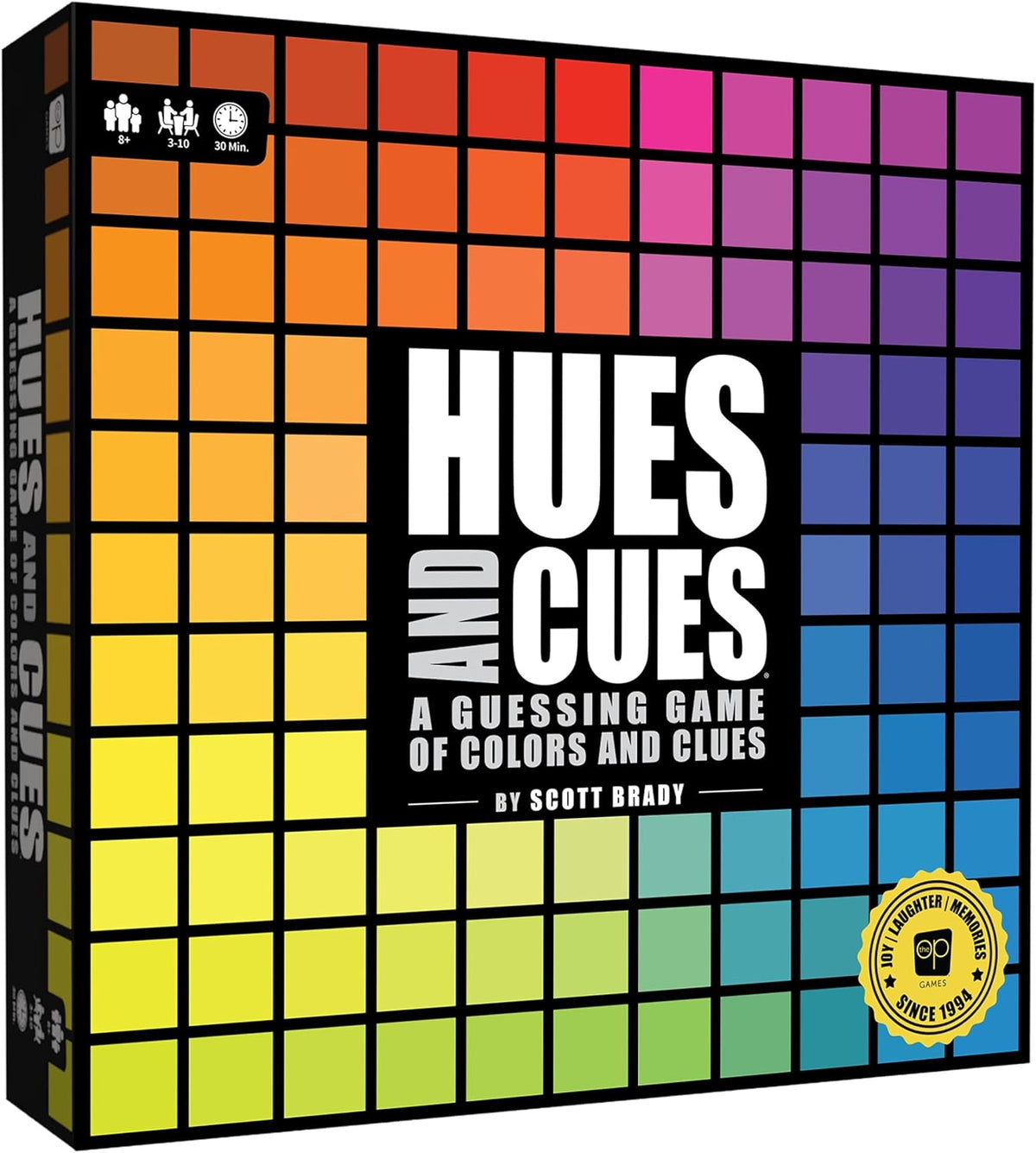HUES and CUES | Juego de adivinanzas de colores vibrantes, perfecto para la noche de juegos en familia | Conecta pistas y colores | 480 cuadrados de colores para adivinar