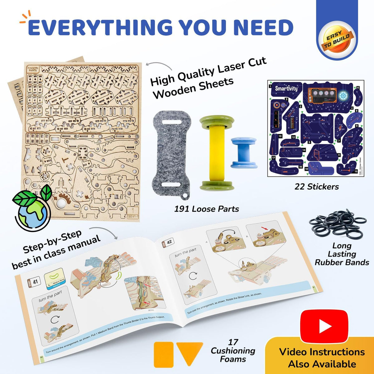 Smartivity Juguete mecánico robótico STEM de mano para niños de 8 a 14 años
