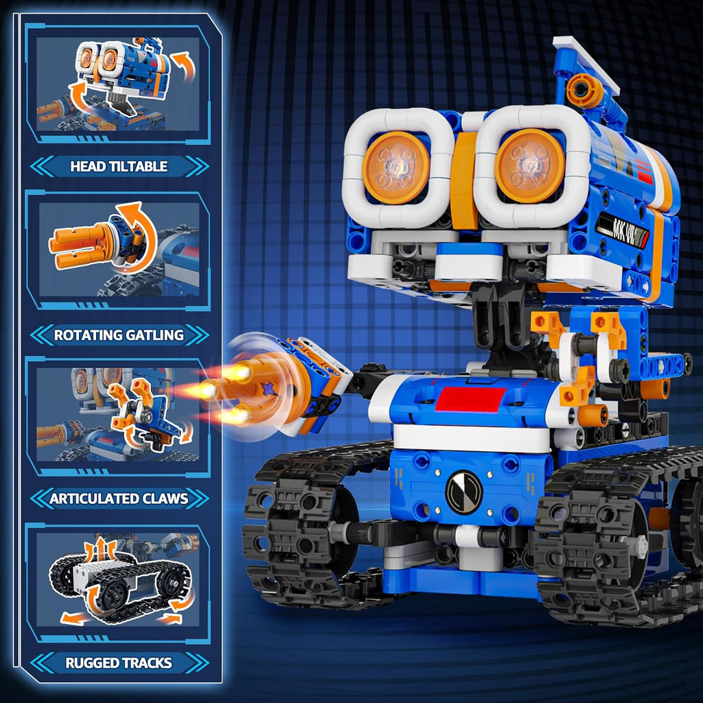Kit de Construcción de Robot STEM 5 en 1, 560 PIEZAS APP/Control Remoto Robótica Mech RC para Niños de 8-12 Años, Kit de Ciencia Set de Juguetes de Robots de Codificación, Regalos de Cumpleaños