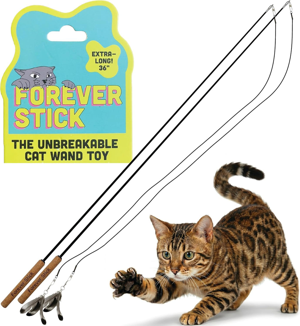 Forever Stick - Paquete de 2 juguetes irrompibles para gatos