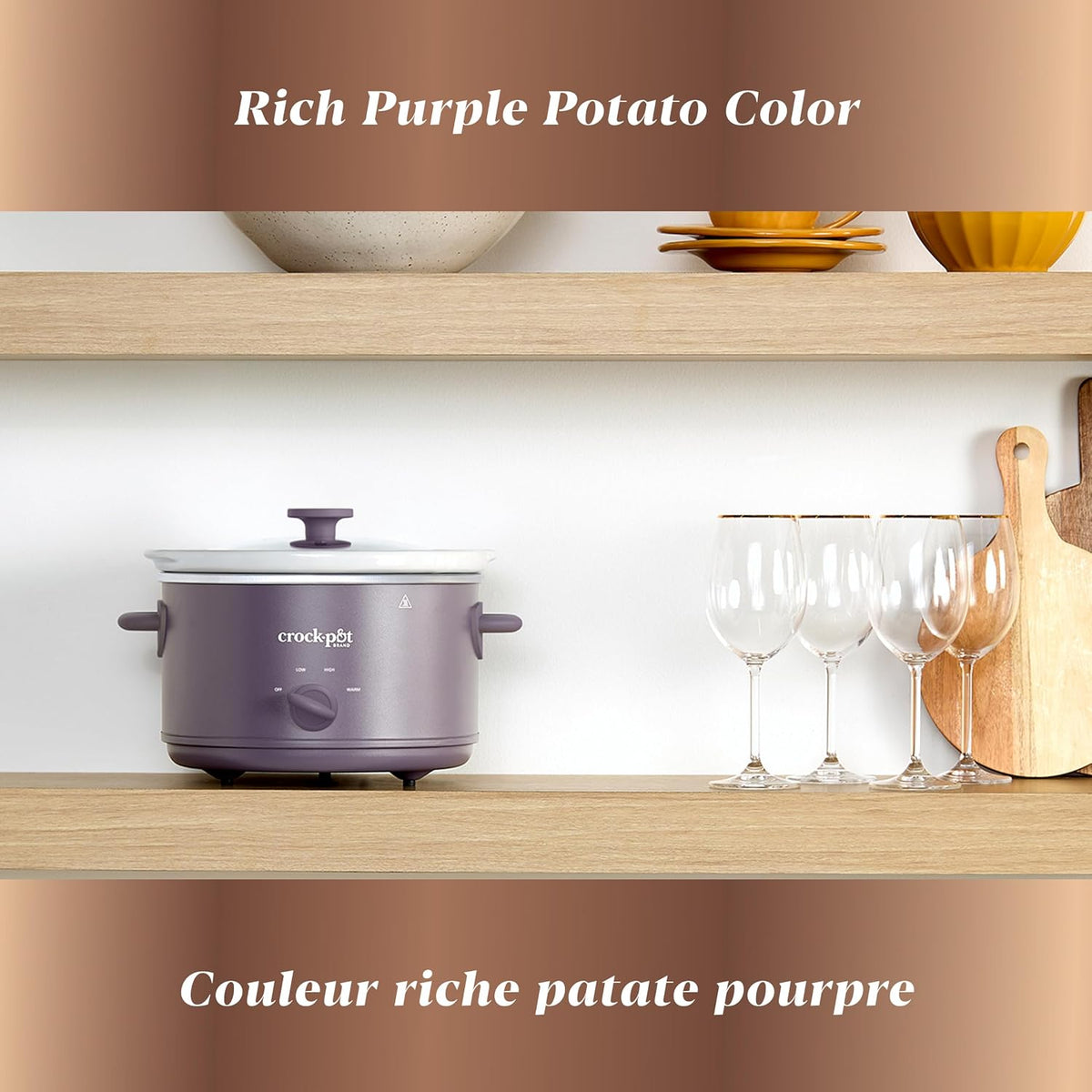 Crock-Pot Design Series - Olla de cocción lenta manual de 4.5 cuartos de galón, papa morada
