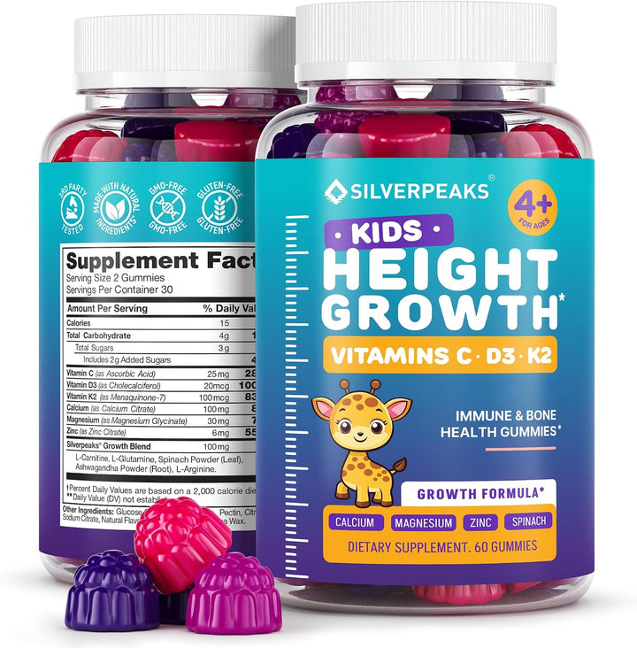 Gomitas de crecimiento de altura para niños, vitaminas de crecimien...