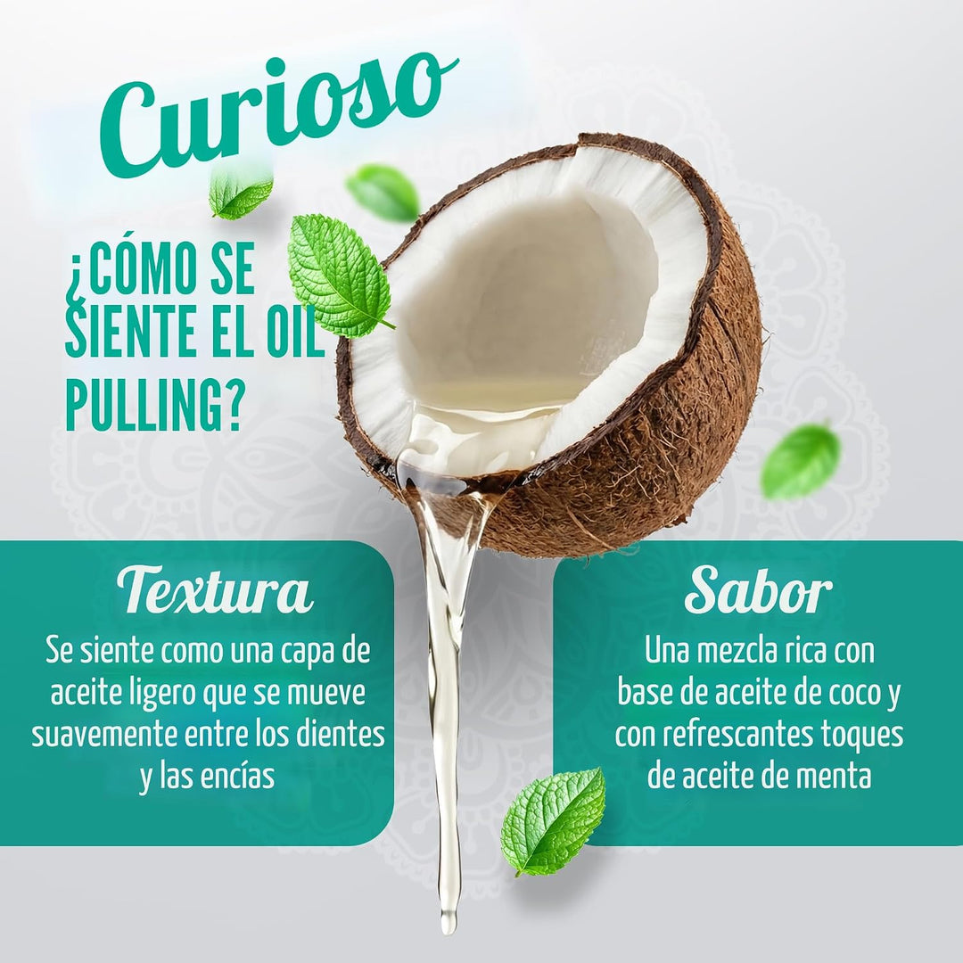 GuruNanda Enjuague Bucal de Aceite de Coco y Menta para Higiene Ora...