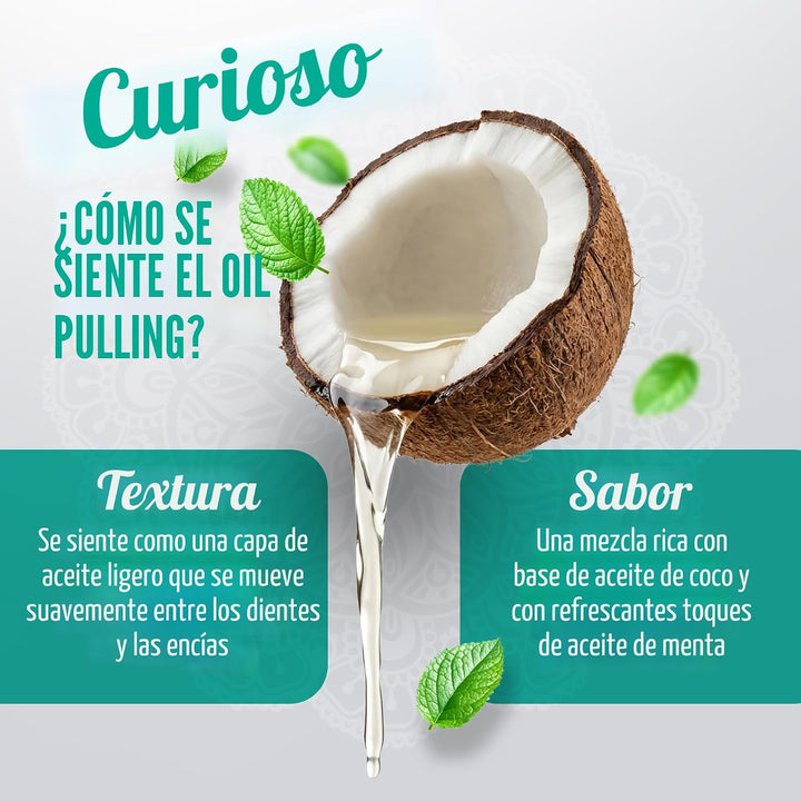 GuruNanda Enjuague Bucal de Aceite de Coco y Menta para Higiene Ora...