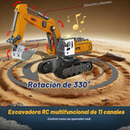 Excavadora RC 1:64, mini juguete de escritorio con control remoto para