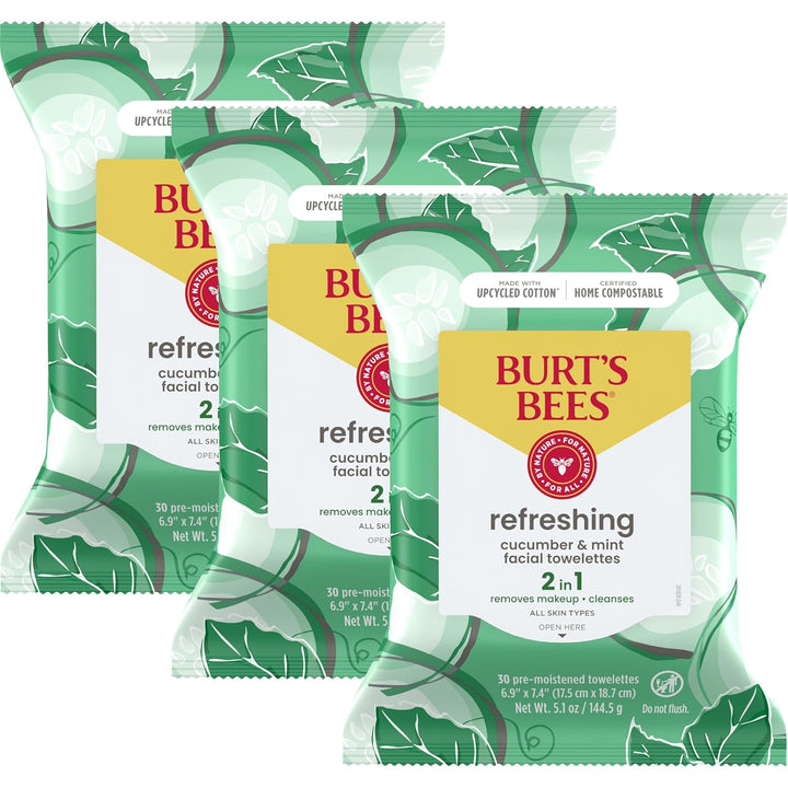 Burt's Bees Rellenos para calcetines, Toallitas faciales de pep...