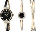 Anne Klein - Juego de reloj y pulsera de mujer con detalles de cristal de primera calidad