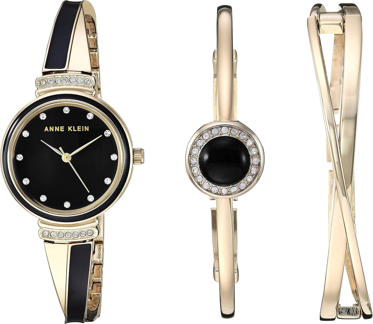 Anne Klein - Juego de reloj y pulsera de mujer con detalles de cristal de primera calidad