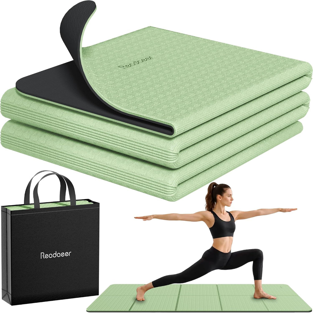 Readaeer Esterilla de Yoga Bicolor - 72"x24"x0.24" (6mm), Esterilla de Ejercicio Antideslizante TPE