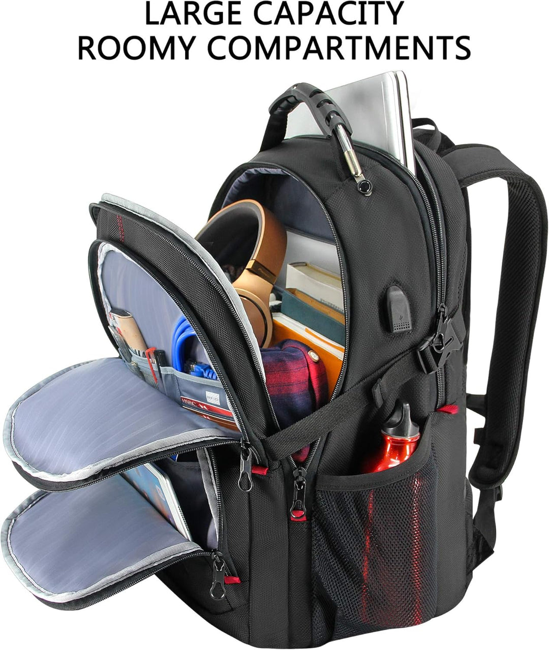 KROSER Mochila de Viaje para Laptop de 17.3-18.4 Pulgadas Mochila p...