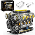 V8 Kit de modelo de motor que funciona, juego de bloques de construcción visibles para adultos, compatible con Lego, juguete educativo STEM de ciencia física para adolescentes y niños mayores de 14 años (905 piezas)