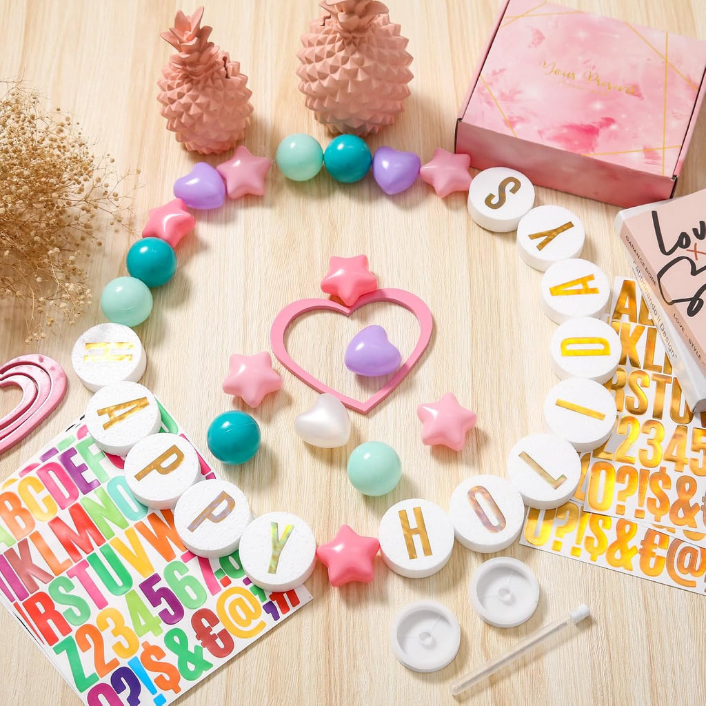 Kpop - Decoración de fiesta temática de bricolaje, kit de Navidad, pulsera de la amistad gigante de Navidad, guirnalda con letras bola Heopeis pulsera de amistad personalizable para decoración de boda