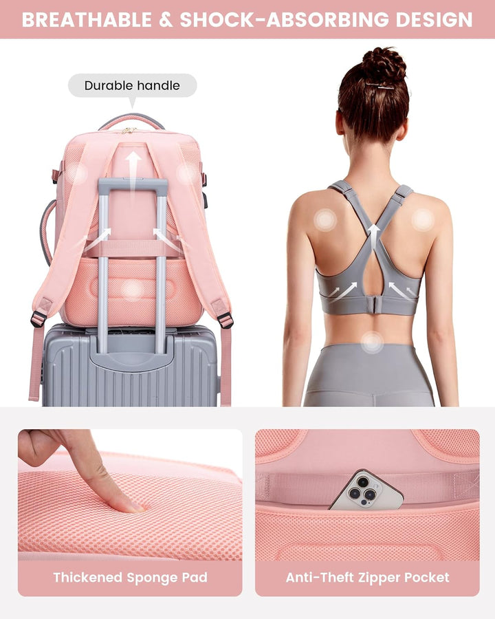 LOVEVOOK Mochila de viaje grande, mochila de mano para aviones, Moda