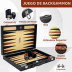 Juego de backgammon de 15 pulgadas para adultos, de fibra de carbono de alta calidad, de piel sintética, plegable, juego de mesa clásico de viaje portátil para fiestas familiares, entretenimiento al aire libre
