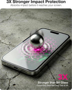 UARMOR - Protector de pantalla de cristal rojo para iPhone 18 Pro Max, 2