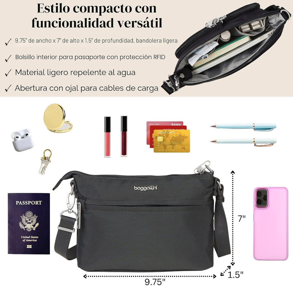 Baggallini Securtex™ - Bandolera antirrobo