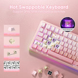 RedThunder K75 Teclado mecánico inalámbrico para juegos, 75% teclad...