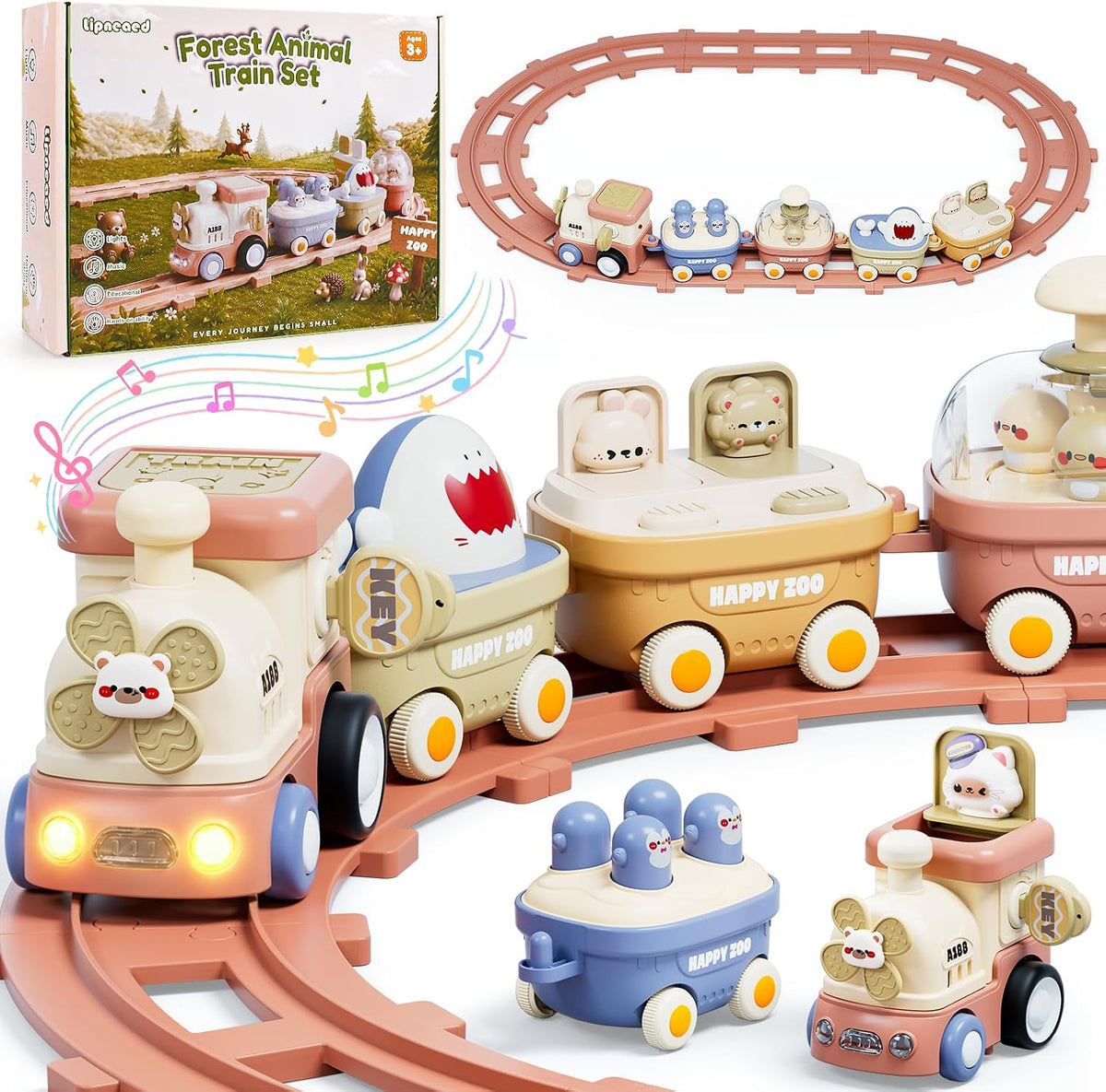 Juego de tren de animales para niños pequeños de 3 a 8 años