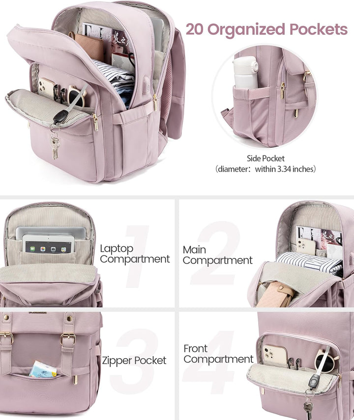 LOVEVOOK Mochila para computadora portátil para mujer, mochila de v...