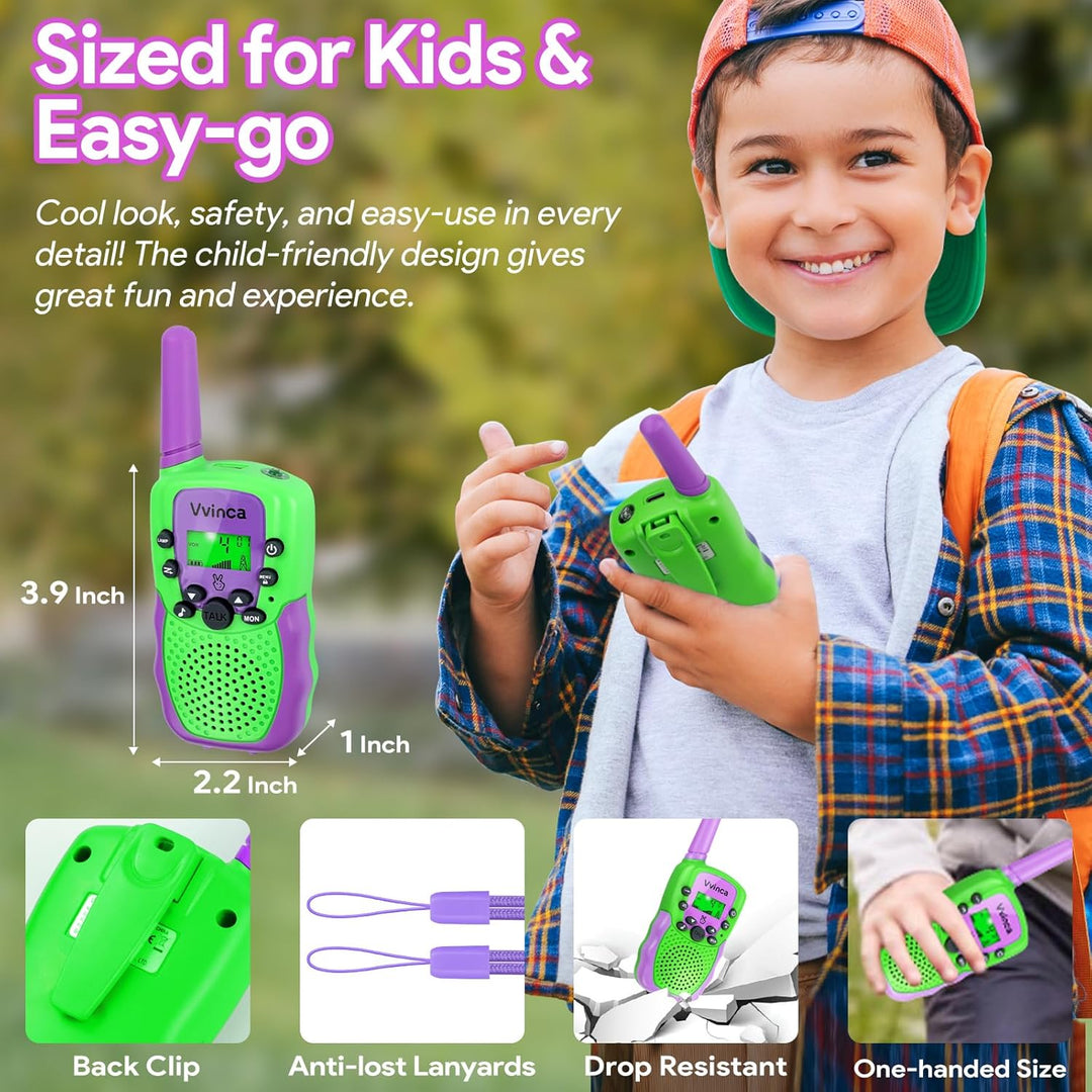 Vvinca Walkie Talkies para niños recargables, juguetes con temática...