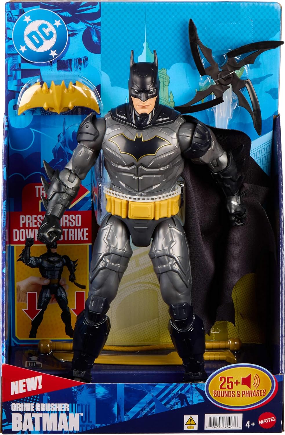 Mattel DC - Figura de acción de Batman Crime Crusher de 12 pulgadas...