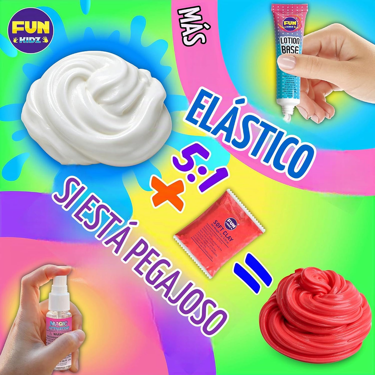 Cubo de Slime de Mantequilla Lechosa de 4 LB como Regalo para Niñas, FunKidz 64 FL OZ Kit de Juguete de Slime Blanco Suave Enorme Preelaborado Perfumado con 29 Complementos Variados, Regalo de