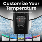 Chefman Hervidor eléctrico con control de temperatura, 5 luces indicadoras LED preajustadas, infusor de té extraíble, hervidor de té de vidrio y caldera de agua caliente, base giratoria de 360°, sin BPA, acero inoxidable, 1.8 litros
