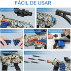Juguete eléctrico automático con alcance, JakMean Toy Blaster con 30 clips de dardos y 100 dardos de espuma, juegos de disparos al aire libre, juguetes para niños y niñas adultos de 6 a 12 años, regalos para cumpleaños, Navidad, verde