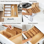 Toalla de cocina y organizador de almacenamiento, bambú