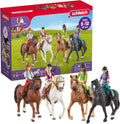 Schleich Horse Club - Juego completo de figuras de juguete de 40 piezas del Horse Club Rider - Figuras articuladas de jinete de Hannah, Sofia, Lisa y Sarah con caballos y accesorios de equitación