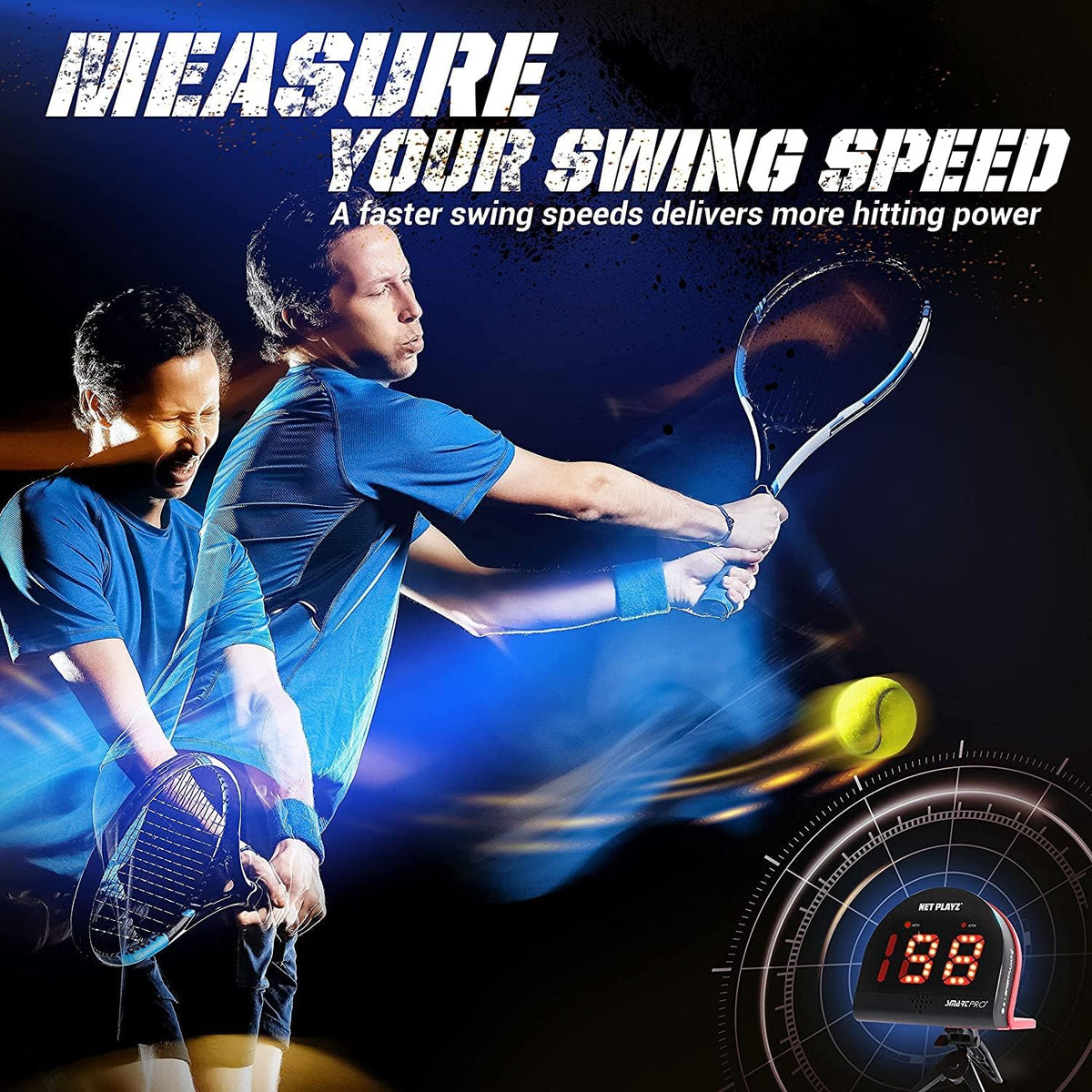 Pistolas de radar de tenis Sensores de velocidad manos libres - Servicio de medición, velocidad de raqueta y pelota, artilugio de alta tecnología y equipo para jugadores de tenis