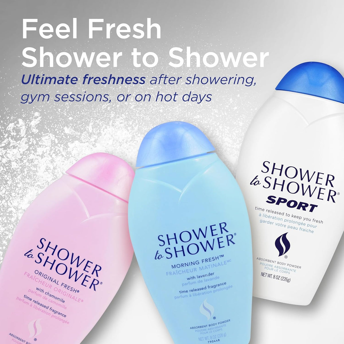 Shower to Shower Morning Fresh - Polvo corporal con lavanda para ho...