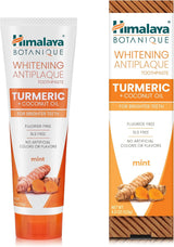 Himalaya Botanique - Pasta de dientes de hierbas antiplaca de cúrcu...