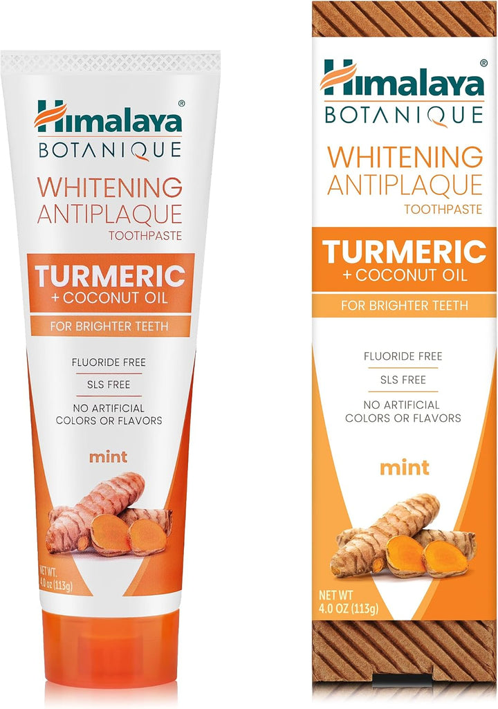 Himalaya Botanique - Pasta de dientes de hierbas antiplaca de cúrcu...