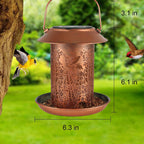 Comederos para pájaros para exteriores, decoración de jardín de colibríes, regalos del Día de las Madres y cumpleaños para mujeres, mamá, abuela, faroles solares para exteriores, impermeables, metal