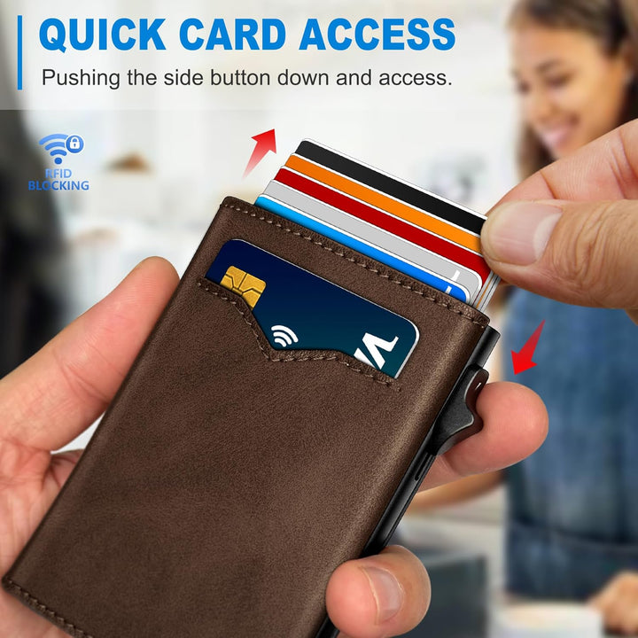 Miyozi Cartera para hombre, con bolsillo para billetes, 2 ventanas...