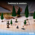 DND - Juego de iniciación | 3 alfombrillas de doble cara de 24 x 36 pulgadas | 6 terrenos incluye marcadores de borrado en seco, borrador, dados, clips con 47 calcomanías reutilizables para