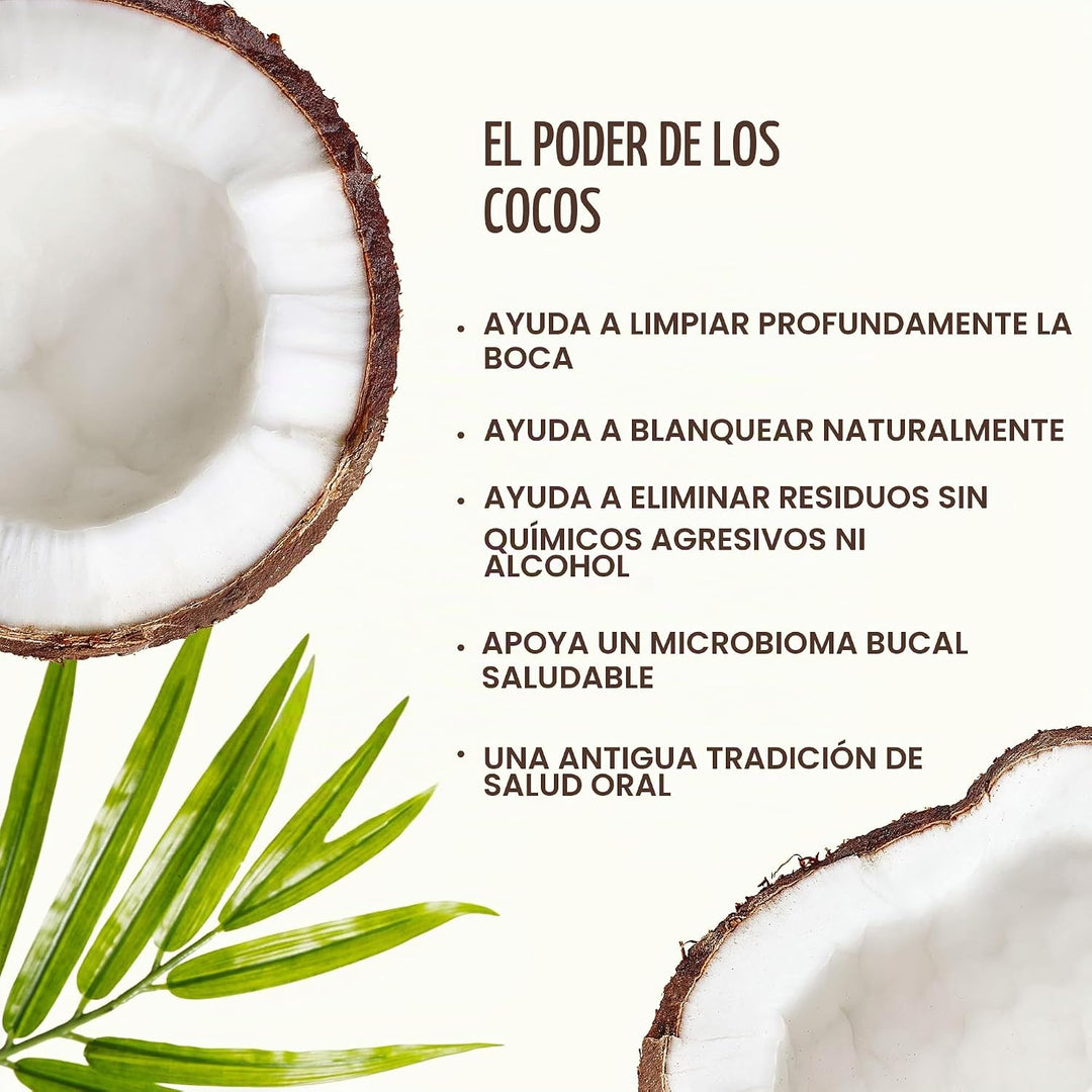 Enjuague bucal con aceite de coco Dr. Ginger, sin alcohol, menta de...