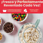 Ecolution - Palomitero MicroPop patentado para microondas, con vidrio seguro para temperatura, tapa 3 en 1 mide granos y derrite mantequilla, hecho sin BPA, apto para lavavajillas, 3 cuartos de galón