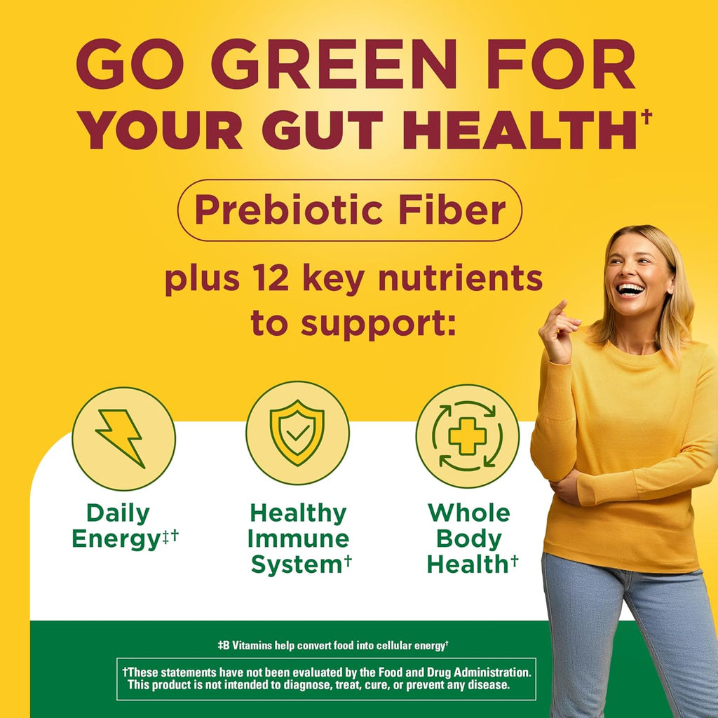 Nature Made Polvo Super Greens con mezcla de bebida de fibra prebiótica