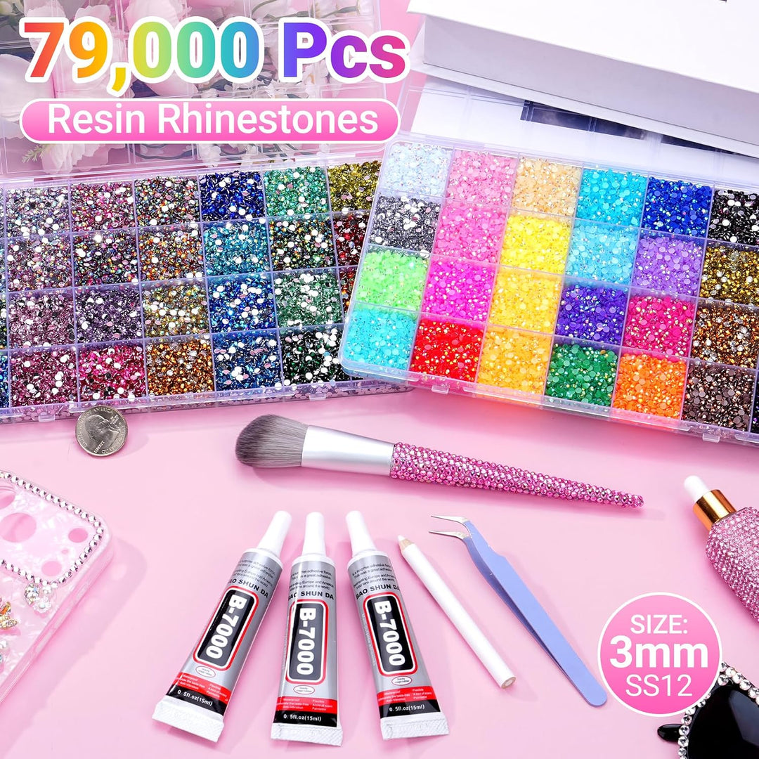 79000 unidades de diamantes de imitación de gelatina de 56 colores...