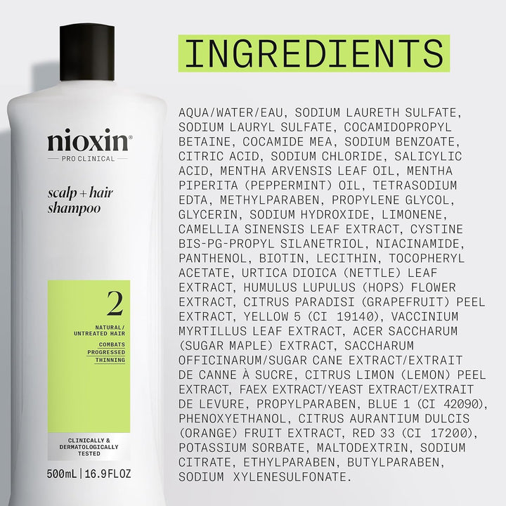 Nioxin System 2 Scalp + Hair Thickening Shampoo for Natural Hair wi...