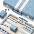 Juegos de backgammon de 15 pulgadas para adultos, tablero clásico de backgammon con dados de damas únicos, exterior de piel sintética e interior de terciopelo, juego de viaje portátil de