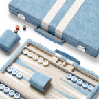 Juegos de backgammon de 15 pulgadas para adultos, tablero clásico de backgammon con dados de damas únicos, exterior de piel sintética e interior de terciopelo, juego de viaje portátil de