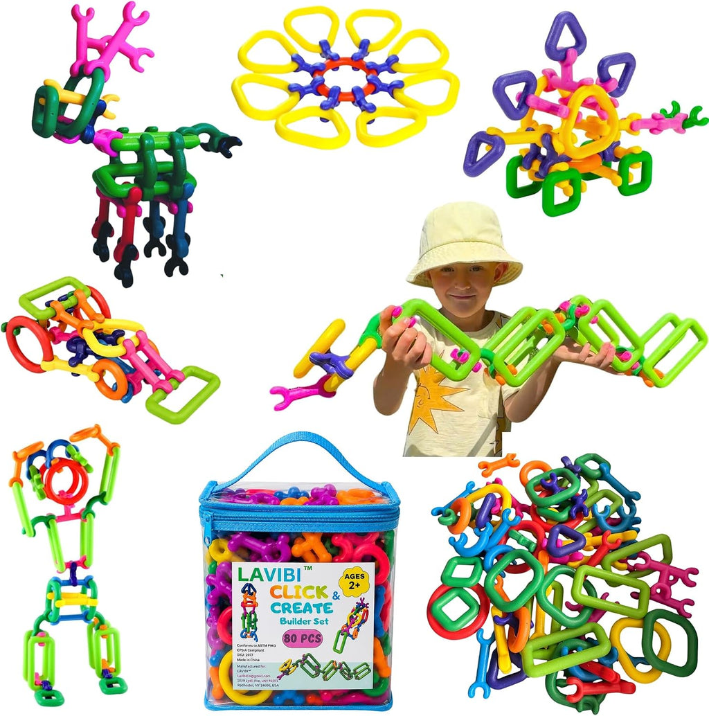 LAVIBI Click & Create Builder Set (80 piezas)