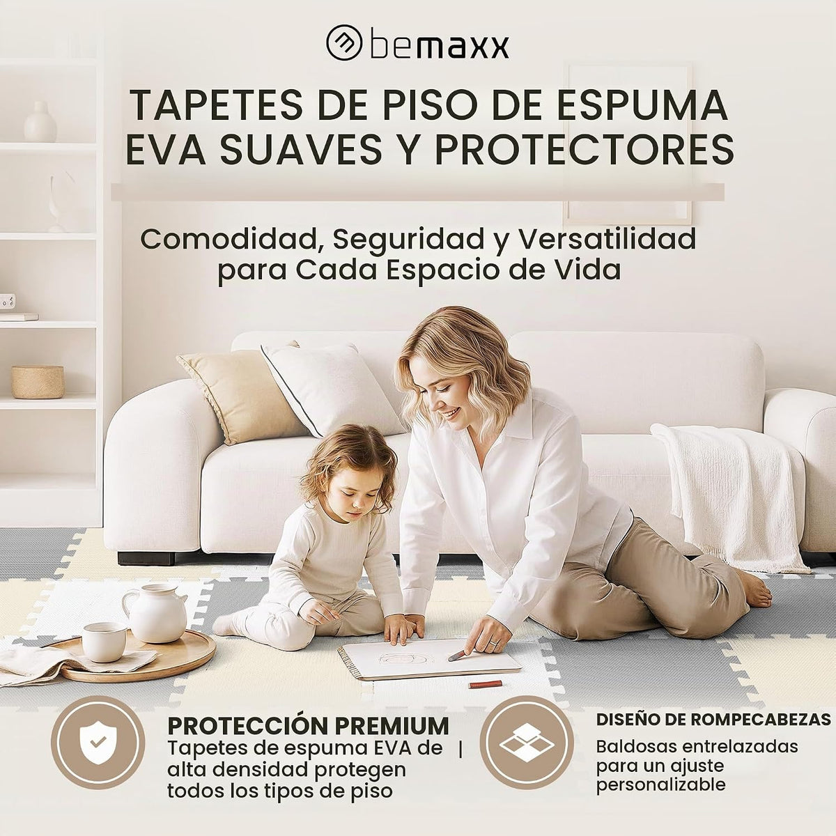 bemaxx - Juego de alfombrillas de gimnasio de espuma EVA entrelazadas para