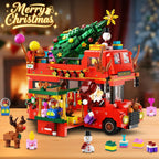 Juego de construcción de autobús de dos pisos de Navidad